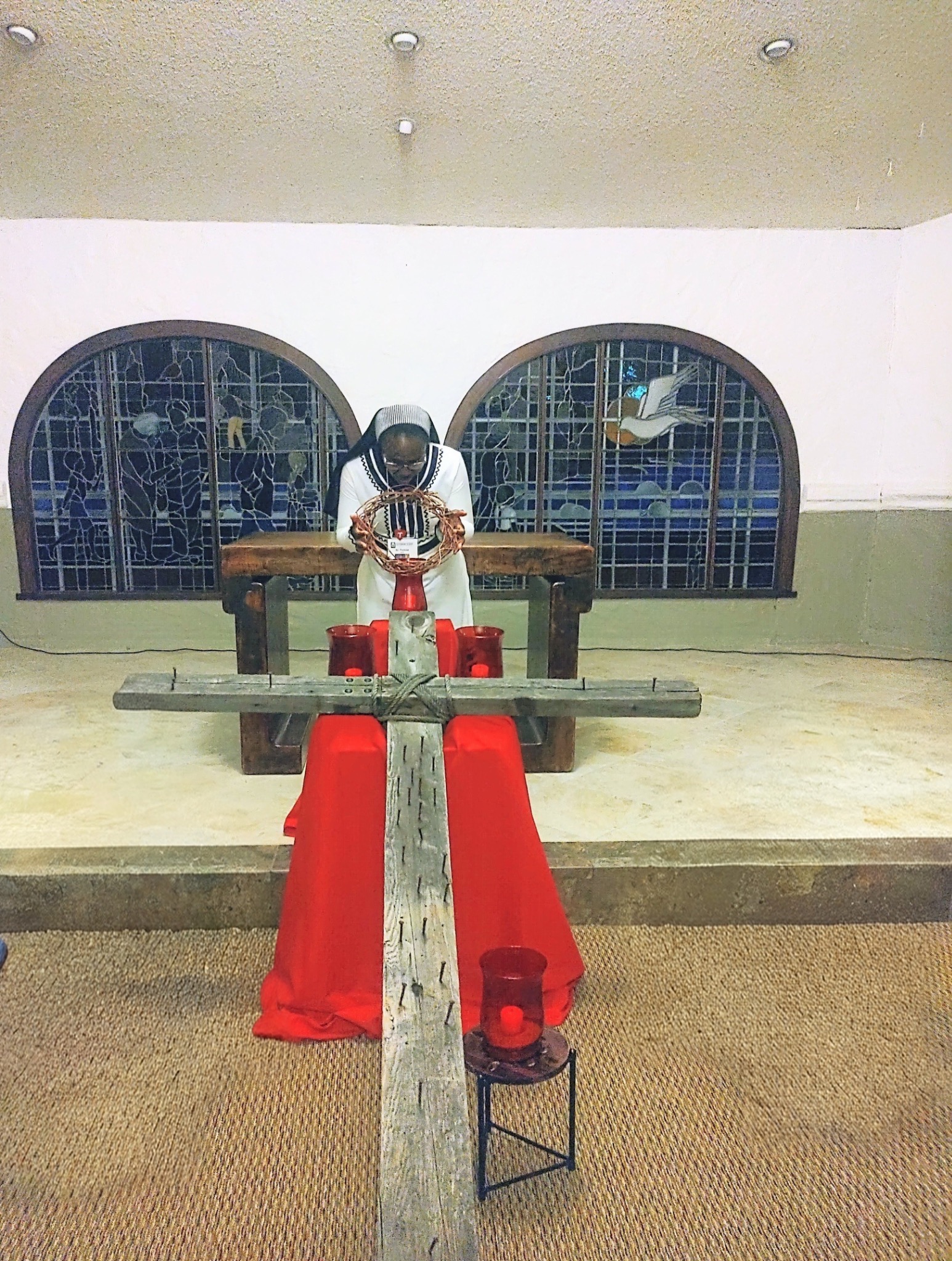 Foundress praying on Good Friday