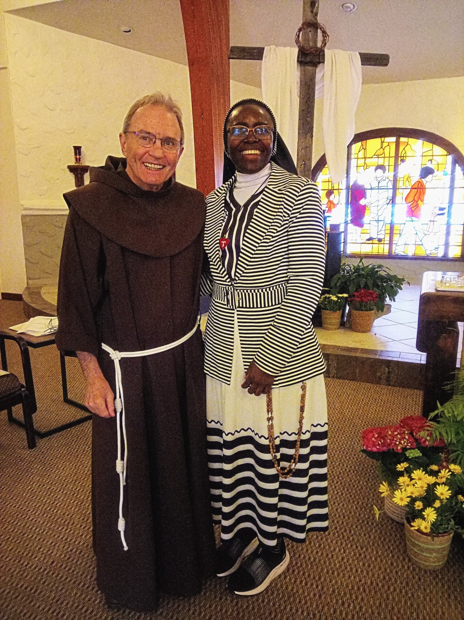 Foundress with Father Henry Beck, OFM